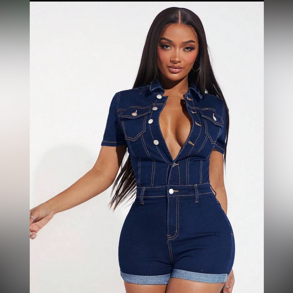 Denim Romper